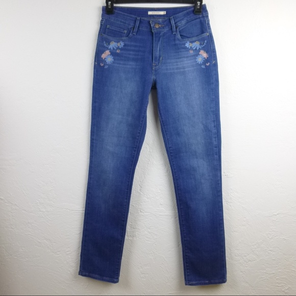 Levi's Denim - Levi's Midrise Skinny Jeans 30 Floral Embroidered